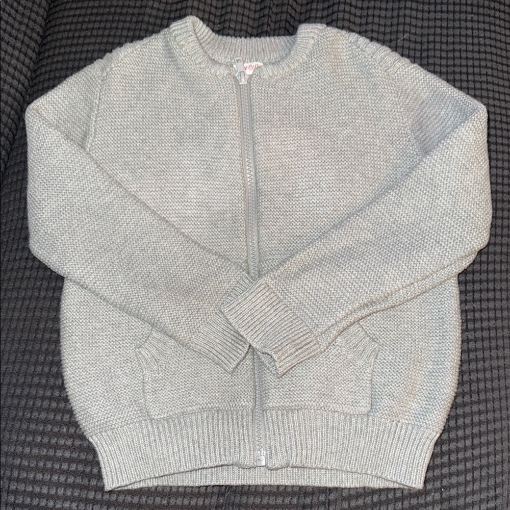 Cat & Jack Gray Zip-Up Knit Sweater Size 4T